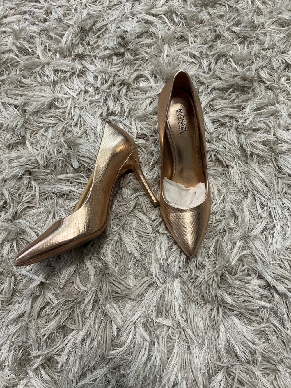 Michael Kors Metallic Rose Gold Pointed Toe Stilettos
